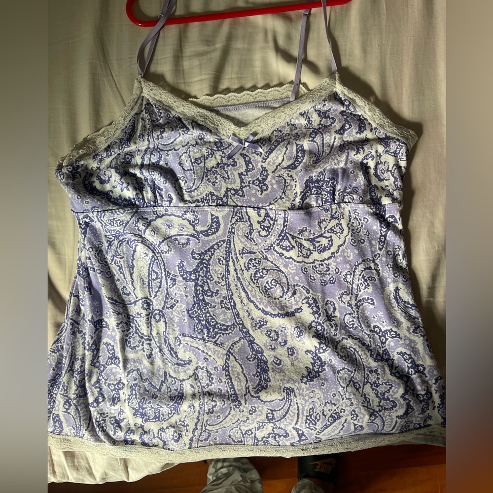 Purple and White Paisley Lace Cami
